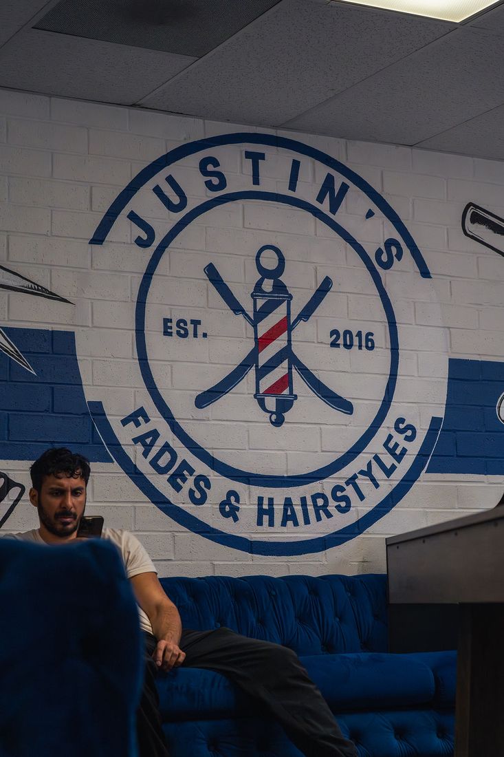 The chair — barber at work at Justin's Fades.